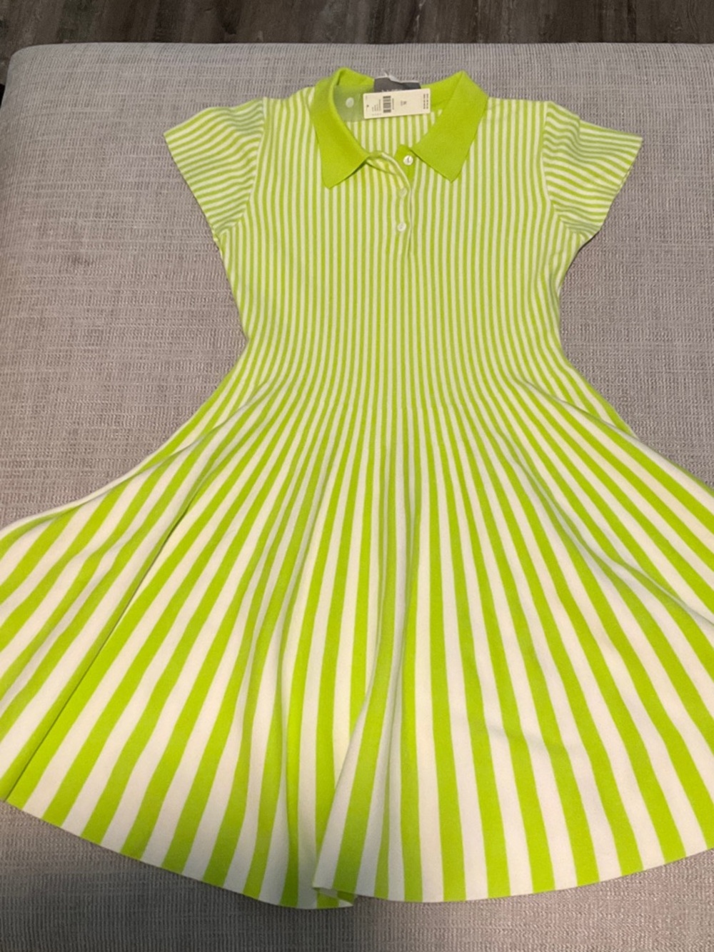 Women’s Mare Mare Lime Green and White Striped Polo Dress from Anthropologie
